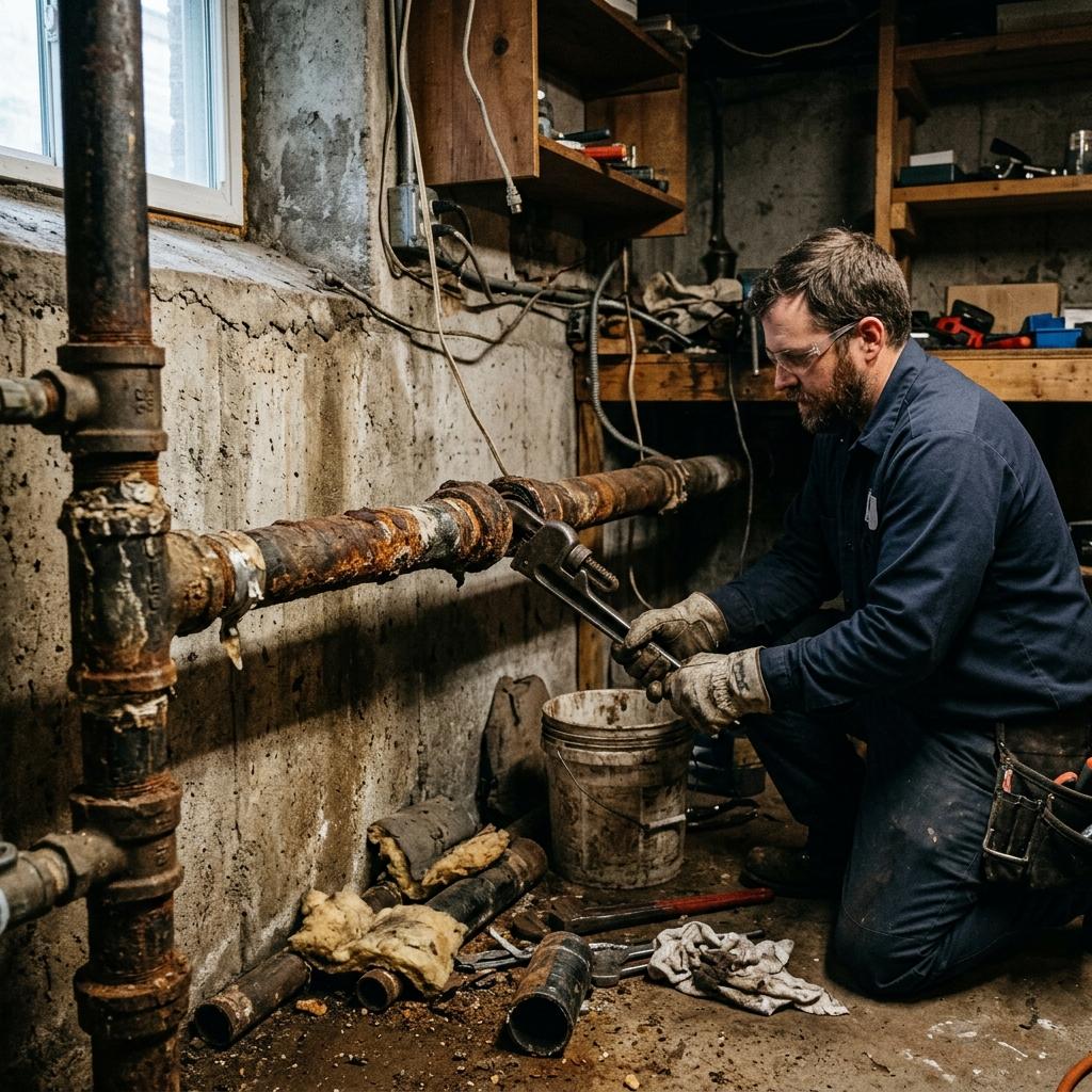Replacing old, failing pipe