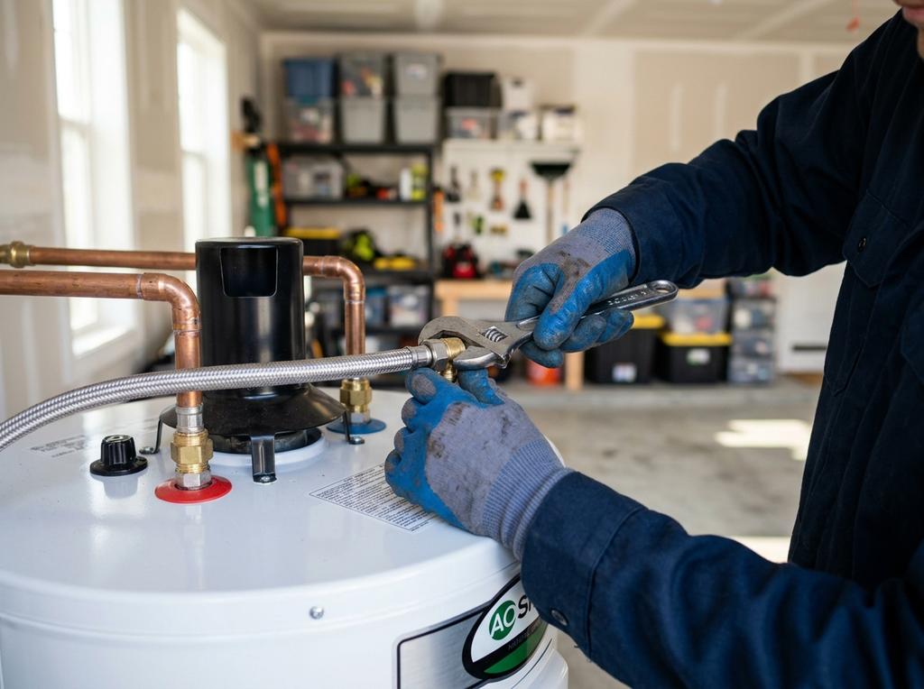 Plumbing repair on the job